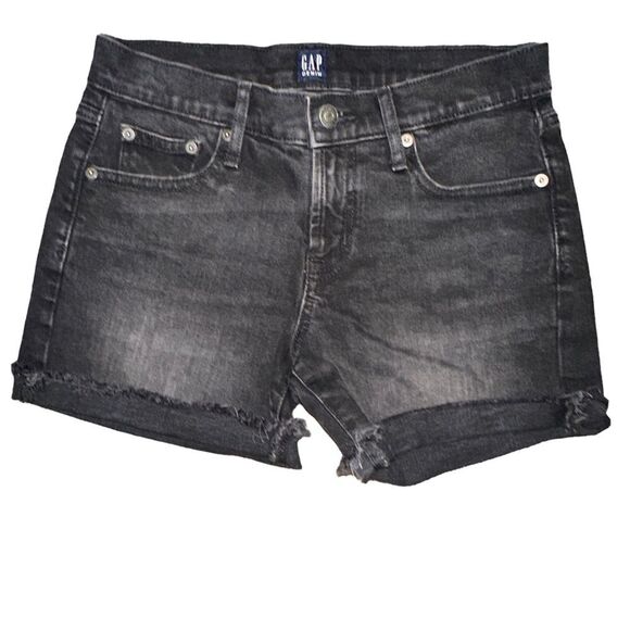 GAP DENIM SHORTS PRE-OWNED WITH RAW HEM SIZE 25 REGULAR ZIPPER CLOSING - Picture 1 of 3